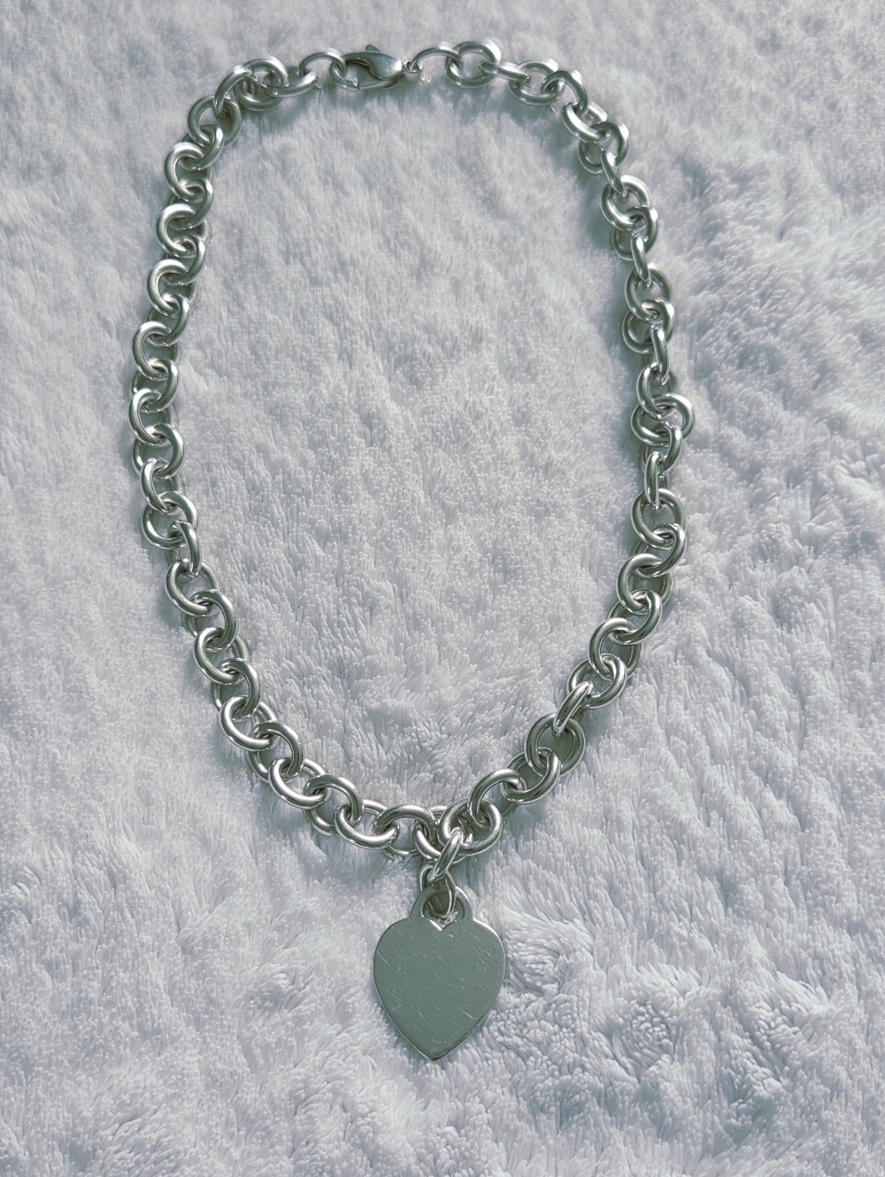 Tiffany & Co.  ✨️ Women's Silver 925 Heart Charm Chain Necklace - Picture 7 of 14